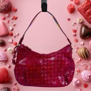 Dreamy red pleather Liz Claiborne shoulder bag